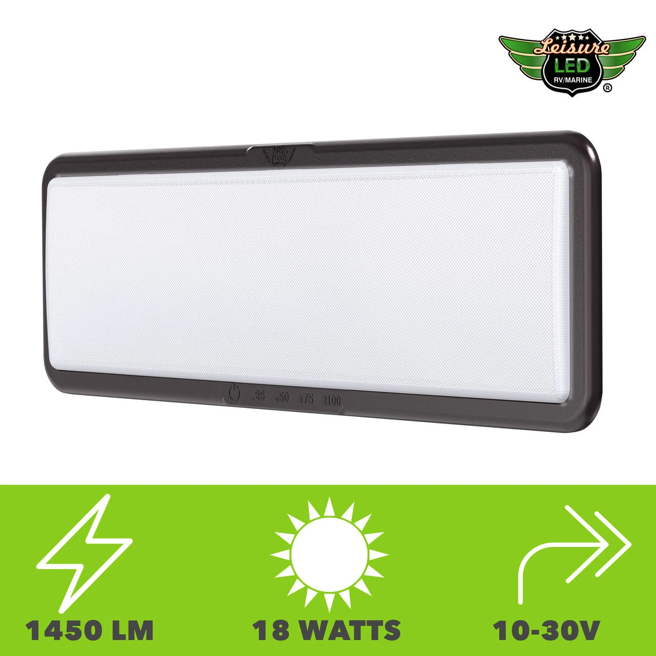 LED RV LED Ceiling Interior Light Fixture 1450 Lumen With Touch Dimmer Switch 12V 20 X 6" Natural White 4000-4500K With Bronze Trim 9 LED RV LED Ceiling Interior Light Fixture 1450 Lumen With Touch Dimmer Switch 12V 20 X 6" Natural White 4000-4500K With Bronze Trim - Image 9