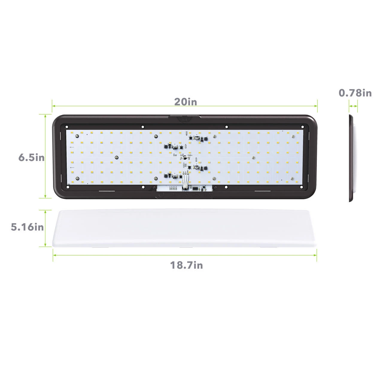 LED RV LED Ceiling Interior Light Fixture 1450 Lumen With Touch Dimmer Switch 12V 20 X 6" Natural White 4000-4500K With Bronze Trim 3 LED RV LED Ceiling Interior Light Fixture 1450 Lumen With Touch Dimmer Switch 12V 20 X 6" Natural White 4000-4500K With Bronze Trim - Image 3