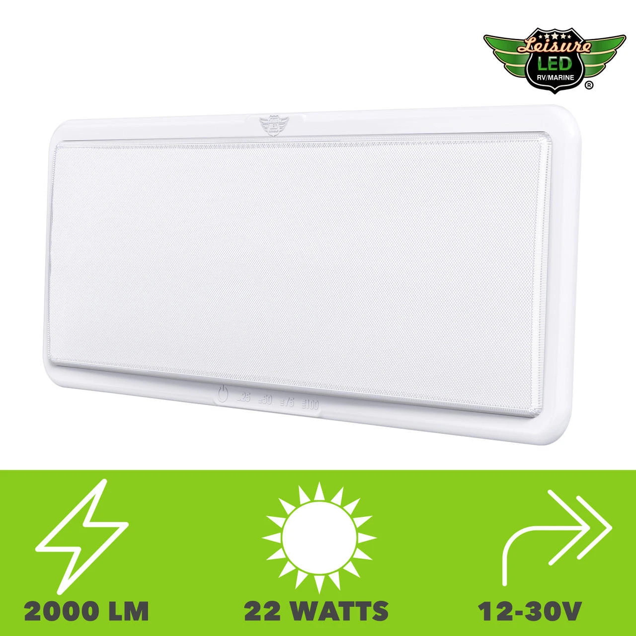 LED RV LED Ceiling Interior Light Fixture 2000 Lumen With Touch Dimmer Switch 12V 21 X 8" Natural White 4000-4500K With White Trim 8 LED RV LED Ceiling Interior Light Fixture 2000 Lumen With Touch Dimmer Switch 12V 21 X 8" Natural White 4000-4500K With White Trim - Image 8