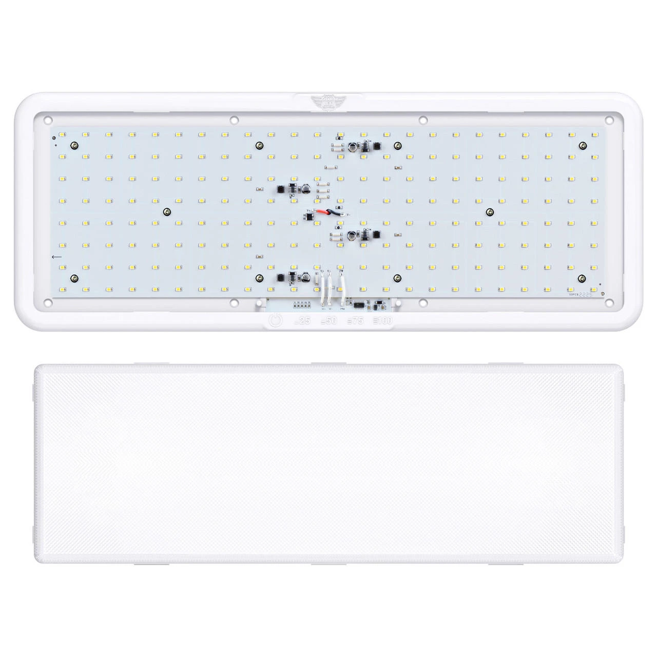 LED RV LED Ceiling Interior Light Fixture 2000 Lumen With Touch Dimmer Switch 12V 21 X 8" Natural White 4000-4500K With White Trim 9 LED RV LED Ceiling Interior Light Fixture 2000 Lumen With Touch Dimmer Switch 12V 21 X 8" Natural White 4000-4500K With White Trim - Image 9