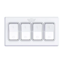 Leisure LED Modern Quadruple SPST On-Off Switch With Bezel, 12-Volt, For RV, Trailer, Camper, With Label Sticker -Auto Parts Shop leisure led modern quadruple spst on off switch with bezel 12 volt for rv trailer camper with label sticker 66353.1686117482