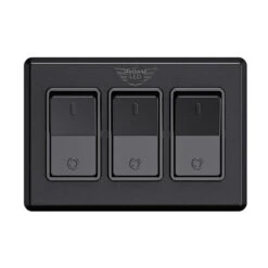 Leisure LED Modern Triple SPST On-Off Switch With Bezel, 12-Volt, For RV, Trailer, Camper, With Label Sticker -Auto Parts Shop leisure led modern triple spst on off switch with bezel 12 volt for rv trailer camper with label sticker 70411.1687501628