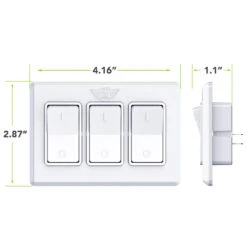 Leisure LED Modern Triple SPST On-Off Switch With Bezel, 12-Volt, For RV, Trailer, Camper, With Label Sticker -Auto Parts Shop leisure led modern triple spst on off switch with bezel 12 volt for rv trailer camper with label sticker 75298.1687501617