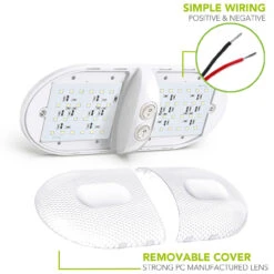 Leisure LED RV LED Ceiling Double Dome Interior Light Fixture Euro Frosted Lens With ON/Off Switch Natural White 6000-6500K 48-2835SMD -Auto Parts Shop leisure led rv led ceiling double dome interior light fixture euro frosted lens with onoff switch natural white 6000 6500k 48 2835smd 46074.1672364491