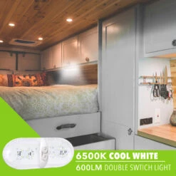 Leisure LED RV LED Ceiling Double Dome Interior Light Fixture Euro With ON/Off Switch Natural White 6000-6500K 48-2835SMD -Auto Parts Shop leisure led rv led ceiling double dome interior light fixture euro with onoff switch natural white 6000 6500k 48 2835smd 62416.1672364458