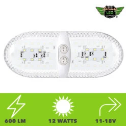 Leisure LED RV LED Ceiling Double Dome Interior Light Fixture Euro With ON/Off Switch Natural White 6000-6500K 48-2835SMD -Auto Parts Shop leisure led rv led ceiling double dome interior light fixture euro with onoff switch natural white 6000 6500k 48 2835smd 69375.1672364362