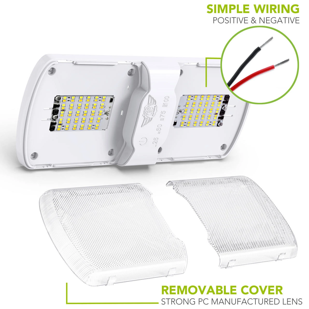 Leisure LED RV LED Ceiling Double Dome Interior Light Fixture Touch To Dim Switch Multi Warm, Natural, And Cool White 60-2835SMD 6 Leisure LED RV LED Ceiling Double Dome Interior Light Fixture Touch To Dim Switch Multi Warm, Natural, And Cool White 60-2835SMD - Image 6