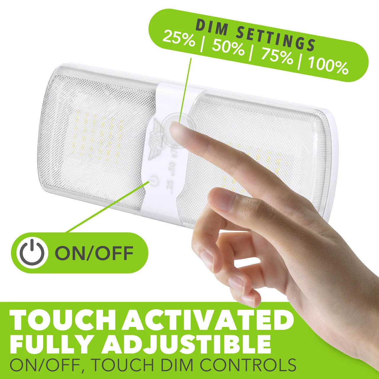 Leisure LED RV LED Ceiling Double Dome Interior Light Fixture Touch To Dim Switch Multi Warm, Natural, And Cool White 60-2835SMD 2 Leisure LED RV LED Ceiling Double Dome Interior Light Fixture Touch To Dim Switch Multi Warm, Natural, And Cool White 60-2835SMD - Image 2