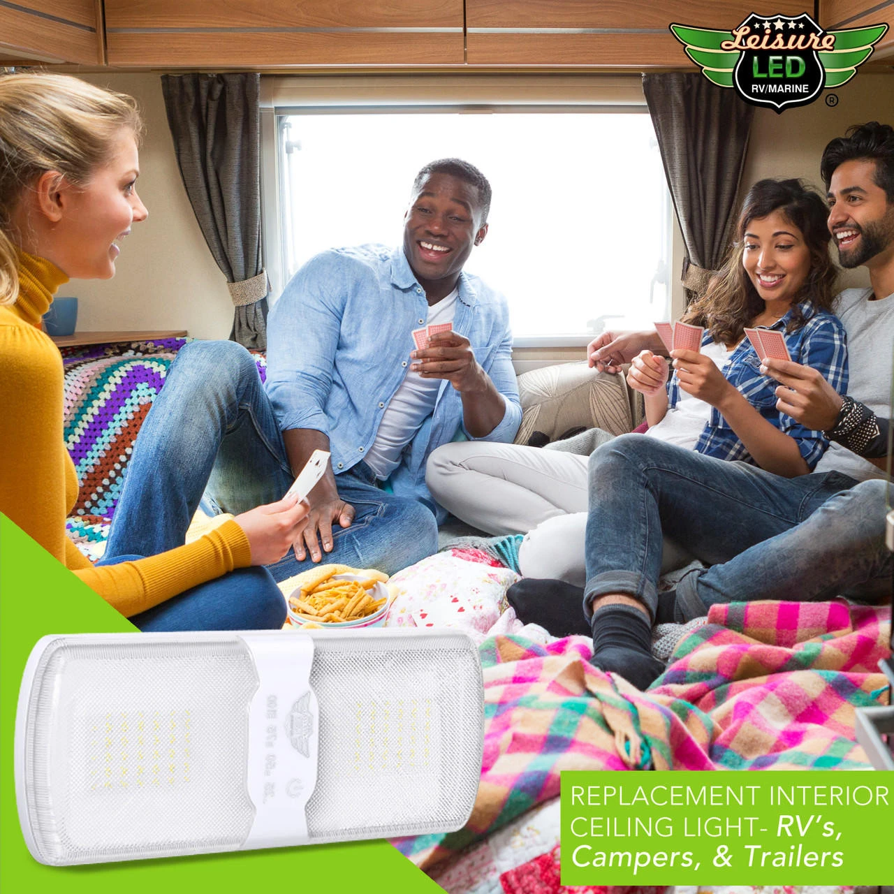 Leisure LED RV LED Ceiling Double Dome Interior Light Fixture Touch To Dim Switch Natural White 4000-4500K 60-2835SMD 10 Leisure LED RV LED Ceiling Double Dome Interior Light Fixture Touch To Dim Switch Natural White 4000-4500K 60-2835SMD - Image 10