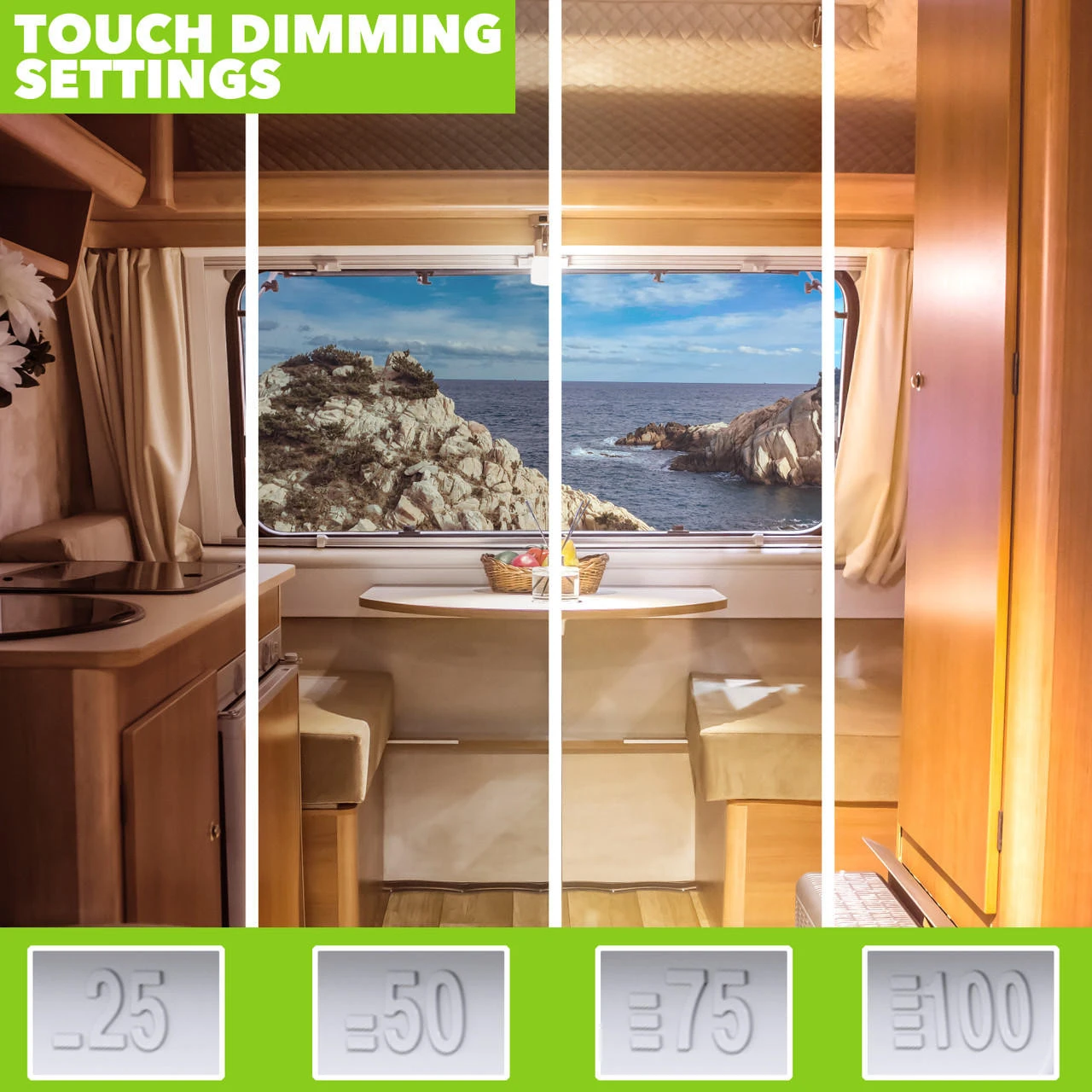 Leisure LED RV LED Ceiling Double Dome Interior Light Fixture Touch To Dim Switch Natural White 4000-4500K 60-2835SMD 6 Leisure LED RV LED Ceiling Double Dome Interior Light Fixture Touch To Dim Switch Natural White 4000-4500K 60-2835SMD - Image 6