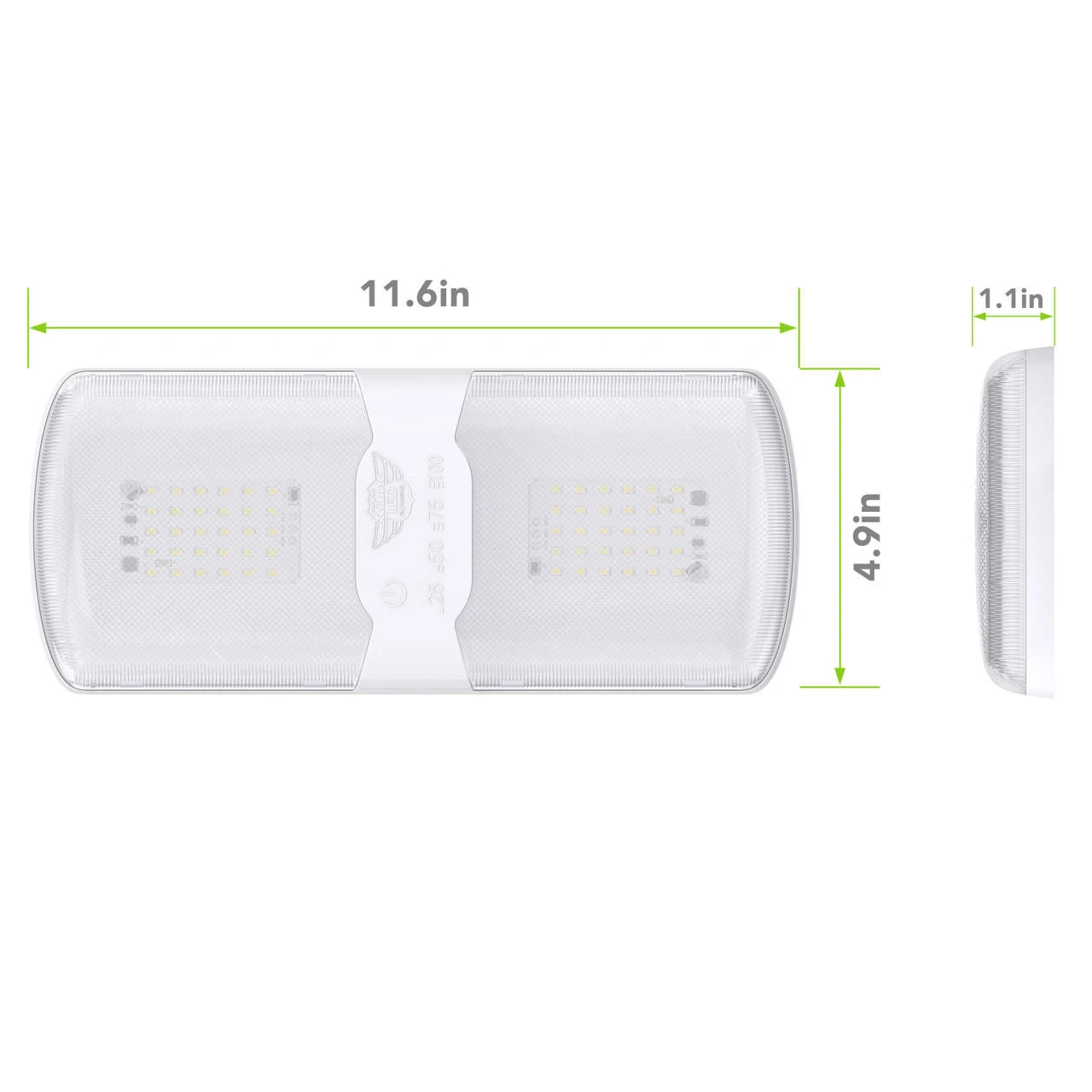 Leisure LED RV LED Ceiling Double Dome Interior Light Fixture Touch To Dim Switch Natural White 4000-4500K 60-2835SMD 2 Leisure LED RV LED Ceiling Double Dome Interior Light Fixture Touch To Dim Switch Natural White 4000-4500K 60-2835SMD - Image 2