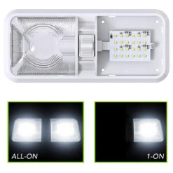 Leisure LED RV LED Ceiling Double Dome Interior Light Fixture With ON/Off Switch Cool White 6000-6500K 48-2835SMD 15 Leisure LED RV LED Ceiling Double Dome Interior Light Fixture With ON/Off Switch Cool White 6000-6500K 48-2835SMD -Auto Parts Shop leisure led rv led ceiling double dome interior light fixture with onoff switch cool white 6000 6500k 48 2835smd 01295.1672450858