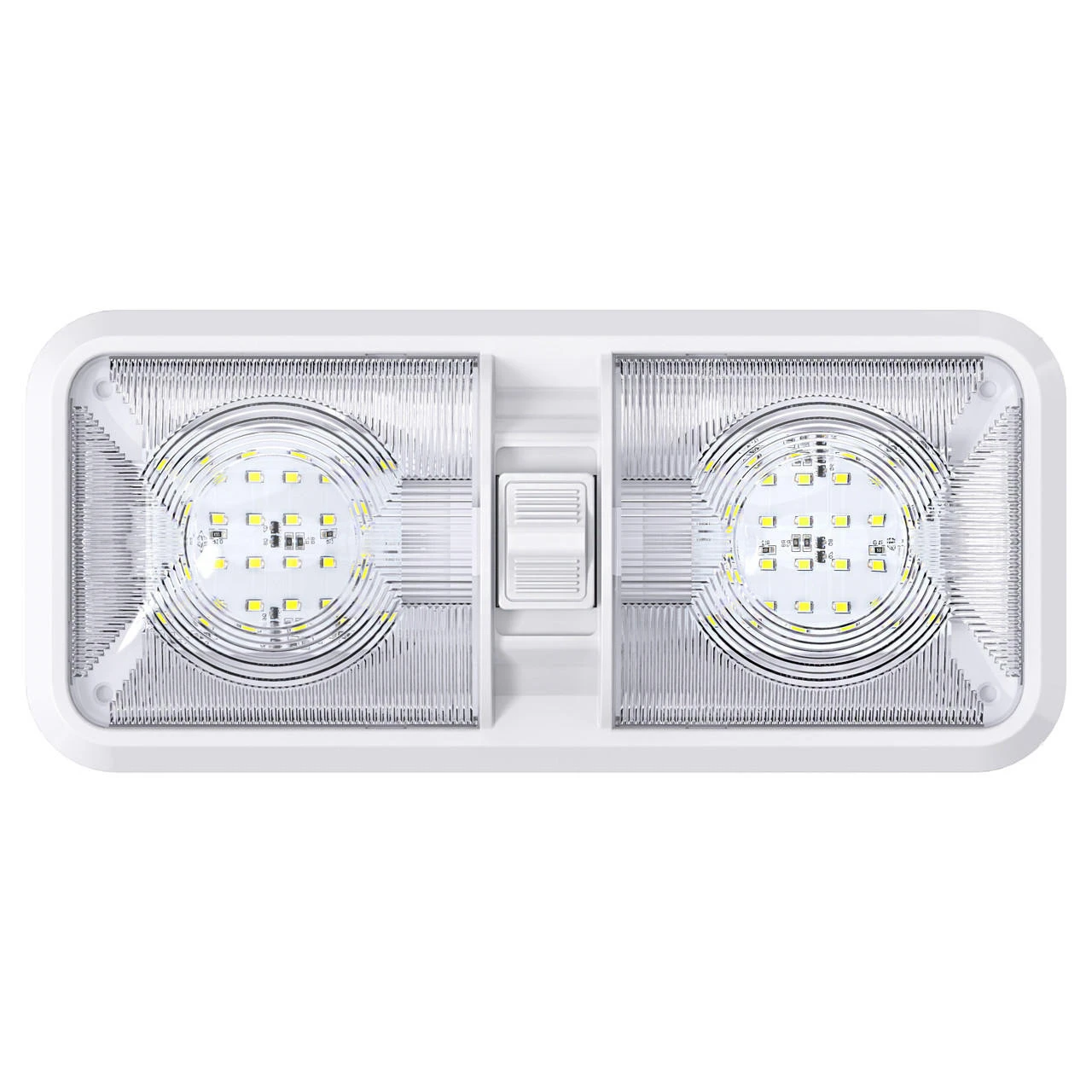 Leisure LED RV LED Ceiling Double Dome Interior Light Fixture With ON/Off Switch Cool White 6000-6500K 48-2835SMD 7 Leisure LED RV LED Ceiling Double Dome Interior Light Fixture With ON/Off Switch Cool White 6000-6500K 48-2835SMD - Image 7