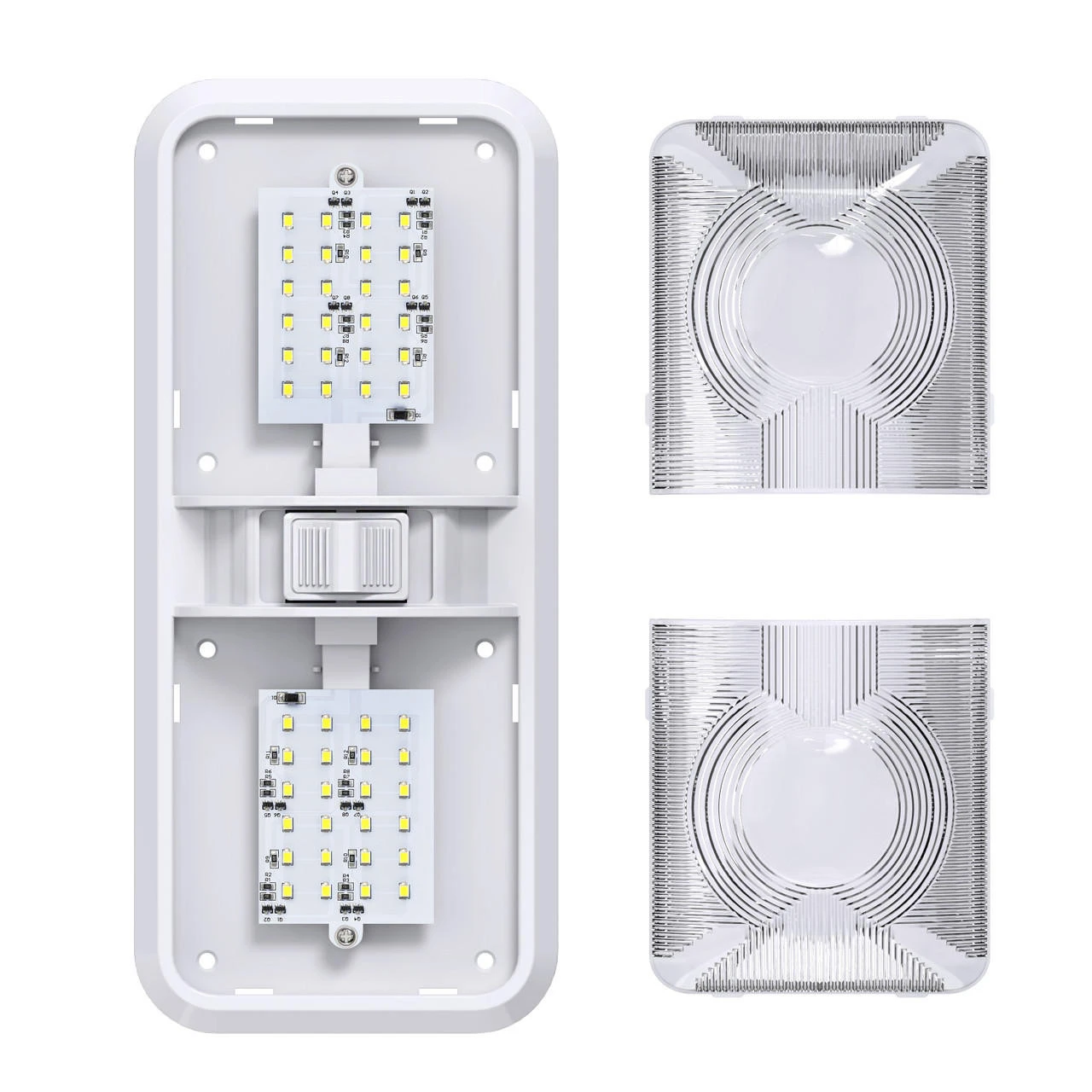 Leisure LED RV LED Ceiling Double Dome Interior Light Fixture With ON/Off Switch Cool White 6000-6500K 48-2835SMD 8 Leisure LED RV LED Ceiling Double Dome Interior Light Fixture With ON/Off Switch Cool White 6000-6500K 48-2835SMD - Image 8