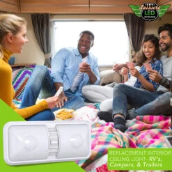 Leisure LED RV LED Ceiling Double Dome Interior Light Fixture With ON/Off Switch Frosted Lens Natural White 4000-4500K 48-2835SMD -Auto Parts Shop leisure led rv led ceiling double dome interior light fixture with onoff switch frosted lens natural white 4000 4500k 48 2835smd 33066.1672364374