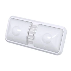 Leisure LED RV LED Ceiling Double Dome Interior Light Fixture With ON/Off Switch Frosted Lens Natural White 4000-4500K 48-2835SMD