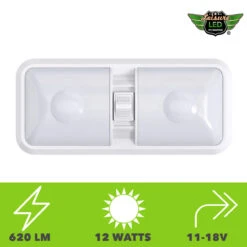 Leisure LED RV LED Ceiling Double Dome Interior Light Fixture With ON/Off Switch Frosted Lens Natural White 4000-4500K 48-2835SMD -Auto Parts Shop leisure led rv led ceiling double dome interior light fixture with onoff switch frosted lens natural white 4000 4500k 48 2835smd 83044.1672364490