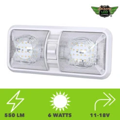 Leisure LED RV LED Ceiling Double Dome Interior Light Fixture With ON/Off Switch Natural White 4000-4500K 48-2835SMD -Auto Parts Shop leisure led rv led ceiling double dome interior light fixture with onoff switch natural white 4000 4500k 48 2835smd 14513.1672364363
