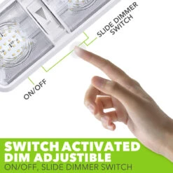 RV LED Ceiling Double Dome Light Fixture With Dimmer Switch Interior Lighting For Car/RV/Trailer/Camper/Boat DC 12V 550 Lumens Natural White 4000-4500K -Auto Parts Shop leisure led rv led ceiling double dome light fixture with dimmer switch interior lighting for carrvtrailercamperboat dc 12v 550 lumens natural white 4000 4500k 53408.1671586019