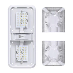 RV LED Ceiling Double Dome Light Fixture With Dimmer Switch Interior Lighting For Car/RV/Trailer/Camper/Boat DC 12V 550 Lumens Natural White 4000-4500K -Auto Parts Shop leisure led rv led ceiling double dome light fixture with dimmer switch interior lighting for carrvtrailercamperboat dc 12v 550 lumens natural white 4000 4500k 89724.1671586013