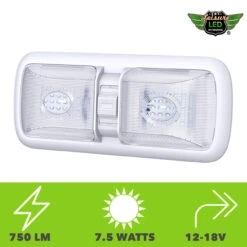 Leisure LED RV LED Ceiling Double Dome Light Fixture With ON/OFF Switch Interior Lighting For Car/RV/Trailer/Camper/Boat DC 12V 750LM Natural White 4000-4500K -Auto Parts Shop leisure led rv led ceiling double dome light fixture with onoff switch interior lighting for carrvtrailercamperboat dc 12v 750lm natural white 4000 4500k 05343.1687328581