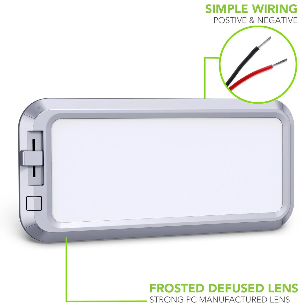 Leisure LED RV LED Ceiling Light 11" X 5" Fixture 700 Lumen With Slide Dimmer Switch Interior Lighting For Car/RV/Trailer/Camper/Boat DC 12V 3000-6000K 7 Leisure LED RV LED Ceiling Light 11" X 5" Fixture 700 Lumen With Slide Dimmer Switch Interior Lighting For Car/RV/Trailer/Camper/Boat DC 12V 3000-6000K - Image 7