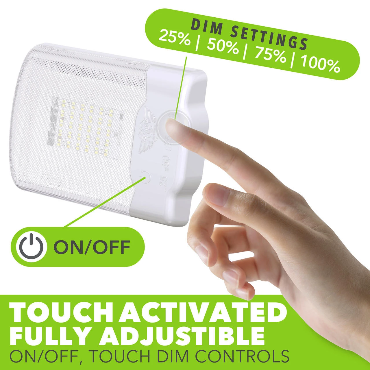 Leisure LED RV LED Ceiling Single Dome Interior Light Fixture Touch To Dim Switch Multi Warm, Natural, And Cool White 30-2835SMD 2 Leisure LED RV LED Ceiling Single Dome Interior Light Fixture Touch To Dim Switch Multi Warm, Natural, And Cool White 30-2835SMD - Image 2