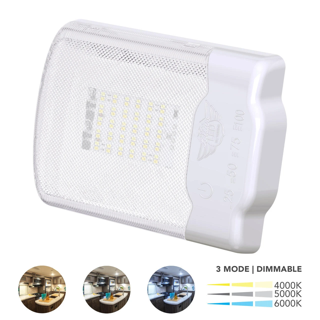 Leisure LED RV LED Ceiling Single Dome Interior Light Fixture Touch To Dim Switch Multi Warm, Natural, And Cool White 30-2835SMD 6 Leisure LED RV LED Ceiling Single Dome Interior Light Fixture Touch To Dim Switch Multi Warm, Natural, And Cool White 30-2835SMD - Image 6
