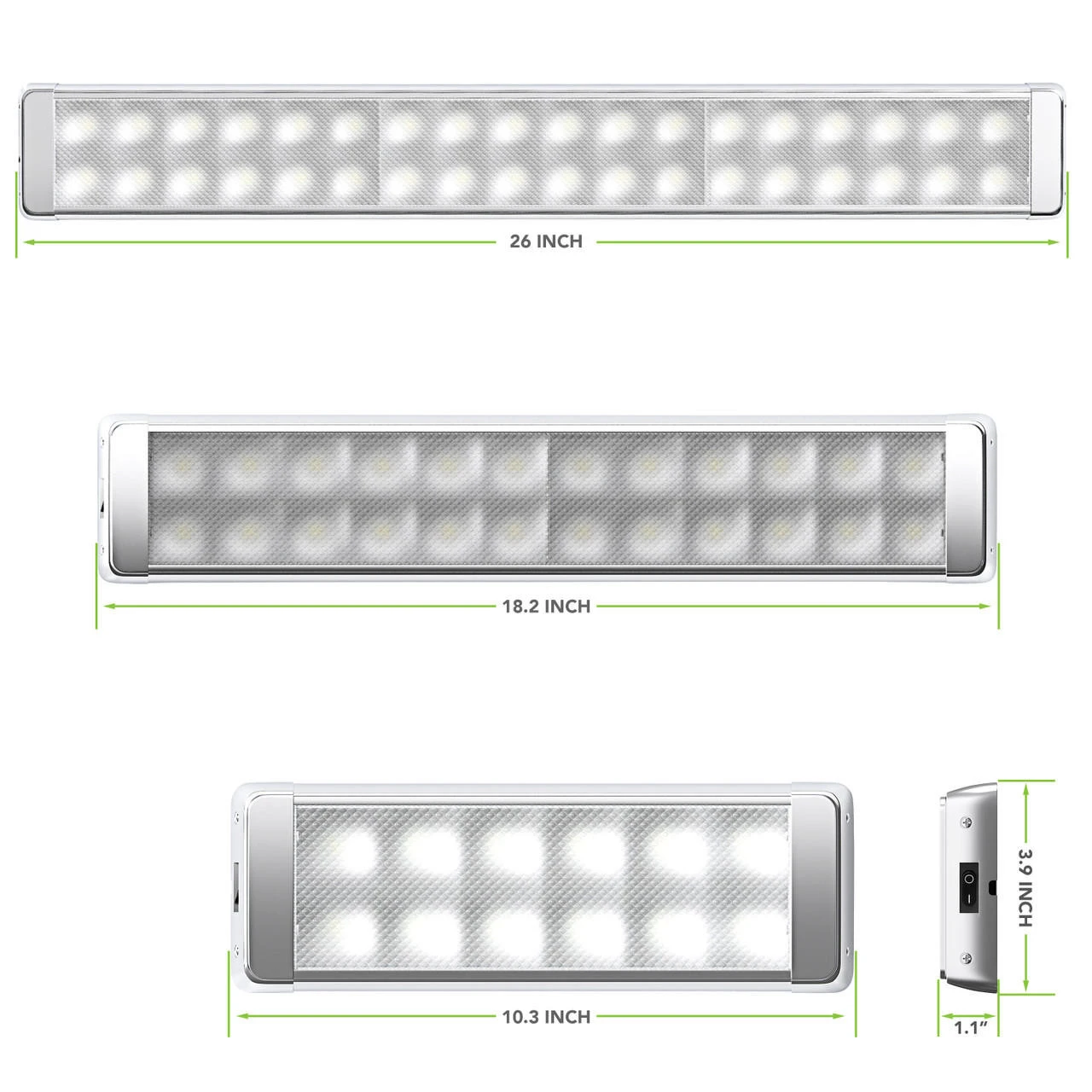 Leisure LED RV LED Chrome Ceiling Light Fixture With ON/Off Switch 4500K Natural White 12V/24V DC High Lumen LED Interior Light Fixture/Van Cargo Area Light For RV & Utility 2 Leisure LED RV LED Chrome Ceiling Light Fixture With ON/Off Switch 4500K Natural White 12V/24V DC High Lumen LED Interior Light Fixture/Van Cargo Area Light For RV & Utility - Image 2